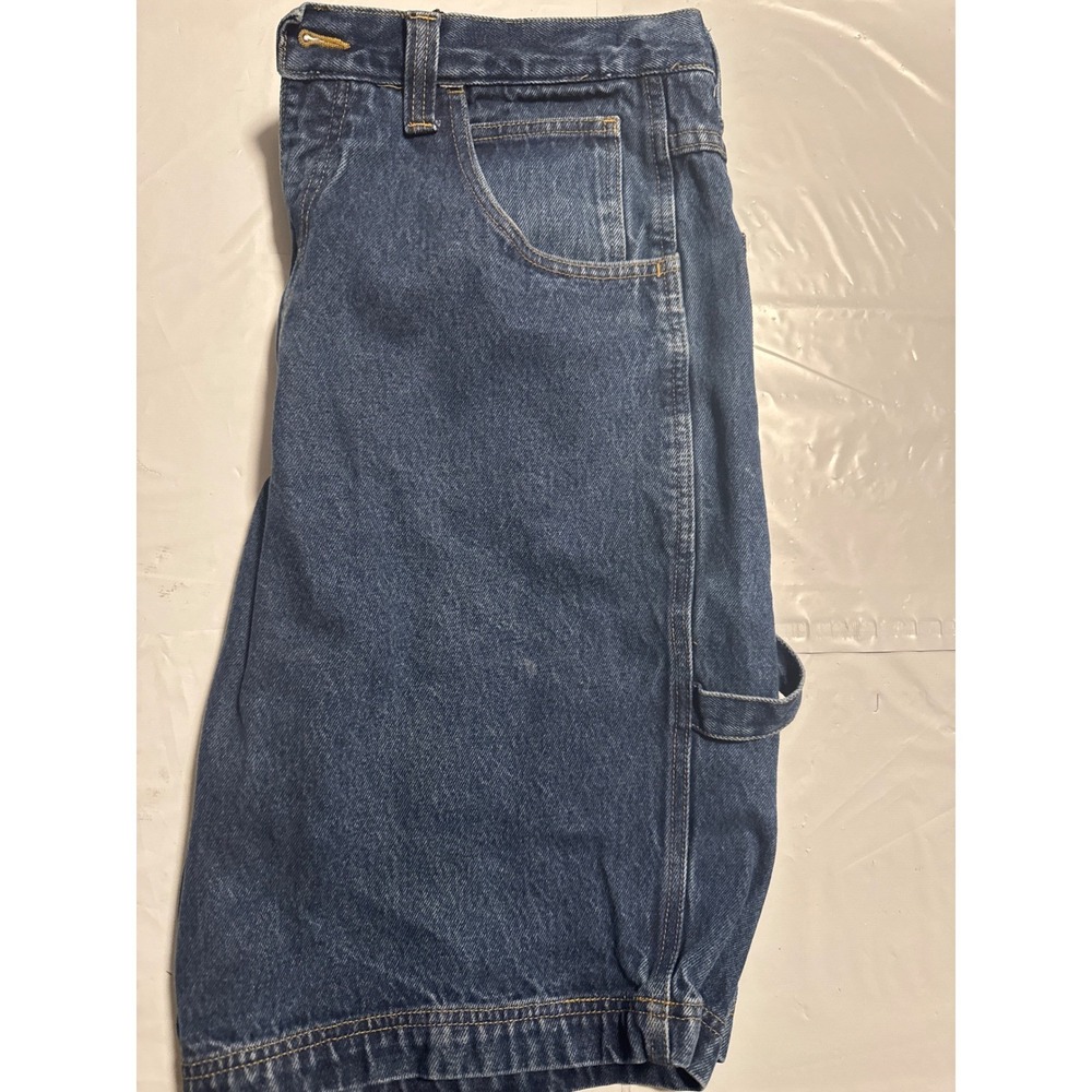 VTG Foot Locker Mens Carpenter Denim Shorts Size 36 Blue Relaxed Fit Workwear‎